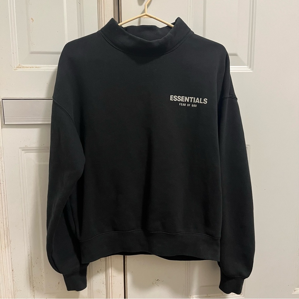 Essentials Fear Of God Black Mock Neck Sweater Kids Size 12/Women’s Small!